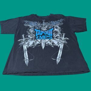 Tapout MPS T Shirt Mens Black Blue Short Sleeve Sword Y2K Grunge Punk Size XL